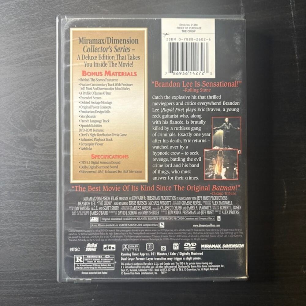 Lot of 3 The Crow DVD - The Crow, City of Angels, Salvation - Picture 2 of 13